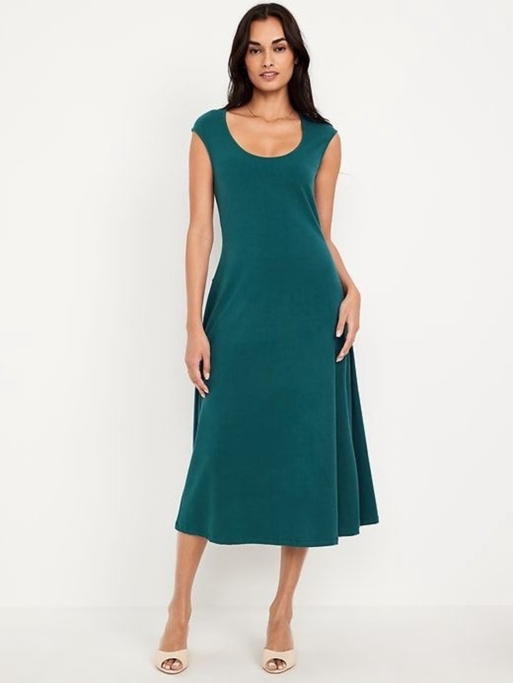 Old Navy Teal Scoop-Neck Midi Dress